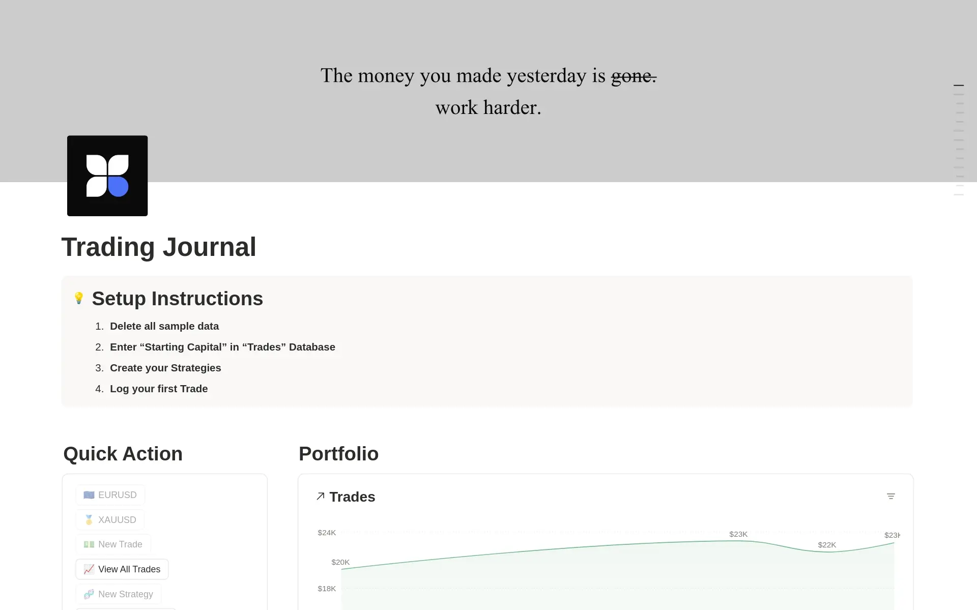 Trading Journal by PeterBehlMedia - desktop preview